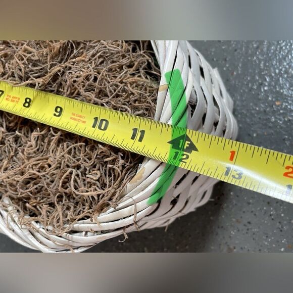 12” Basket! White, Infinity Shape No Handle Prefilled with Moss EPC - Picture 10 of 12